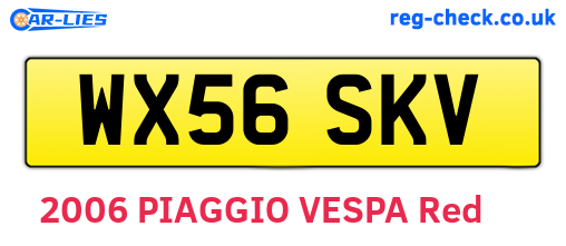 WX56SKV are the vehicle registration plates.