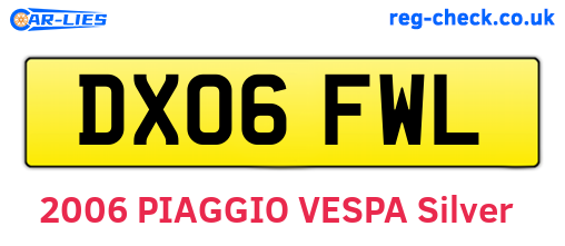 DX06FWL are the vehicle registration plates.