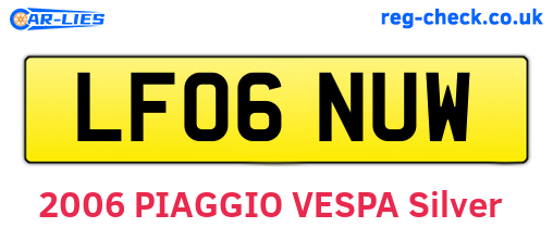 LF06NUW are the vehicle registration plates.