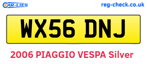 WX56DNJ are the vehicle registration plates.