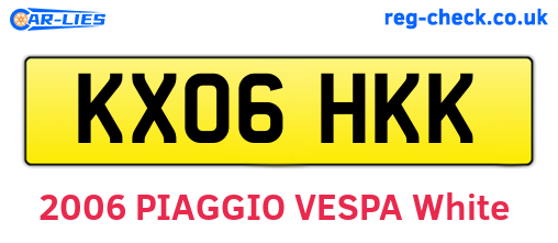 KX06HKK are the vehicle registration plates.