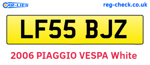 LF55BJZ are the vehicle registration plates.