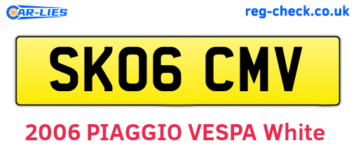SK06CMV are the vehicle registration plates.