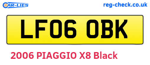 LF06OBK are the vehicle registration plates.