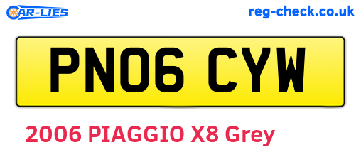 PN06CYW are the vehicle registration plates.