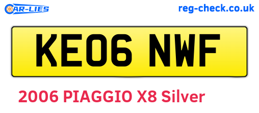 KE06NWF are the vehicle registration plates.