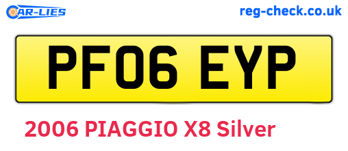 PF06EYP are the vehicle registration plates.