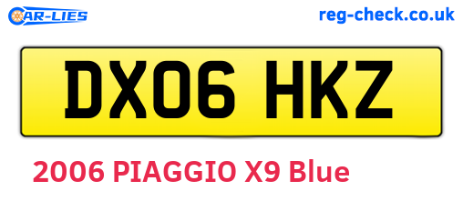 DX06HKZ are the vehicle registration plates.