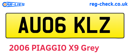 AU06KLZ are the vehicle registration plates.
