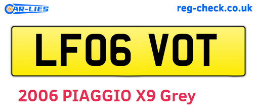 LF06VOT are the vehicle registration plates.