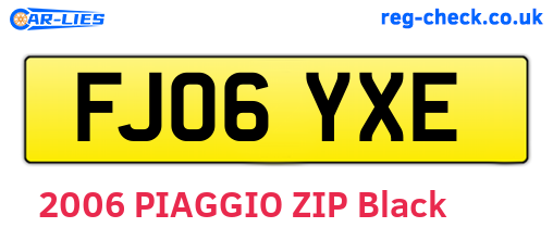 FJ06YXE are the vehicle registration plates.
