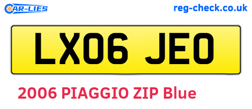 LX06JEO are the vehicle registration plates.