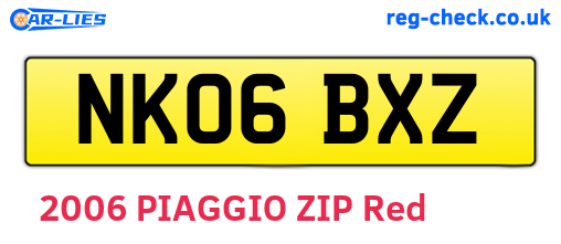 NK06BXZ are the vehicle registration plates.