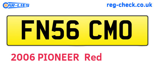 FN56CMO are the vehicle registration plates.