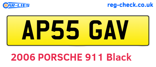 AP55GAV are the vehicle registration plates.