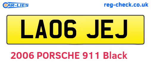 LA06JEJ are the vehicle registration plates.