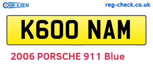 K600NAM are the vehicle registration plates.