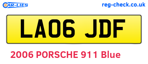 LA06JDF are the vehicle registration plates.