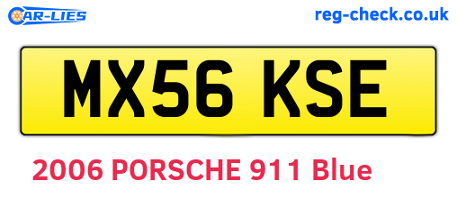 MX56KSE are the vehicle registration plates.
