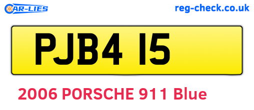 PJB415 are the vehicle registration plates.