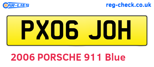 PX06JOH are the vehicle registration plates.