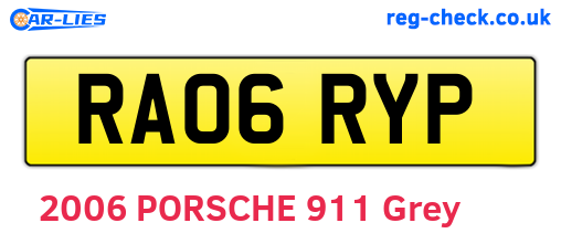 RA06RYP are the vehicle registration plates.