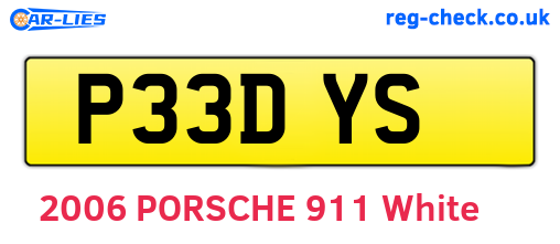 P33DYS are the vehicle registration plates.