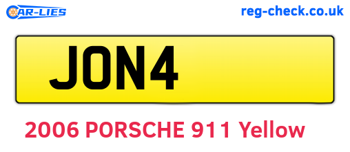 JON4 are the vehicle registration plates.