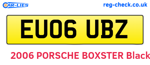 EU06UBZ are the vehicle registration plates.