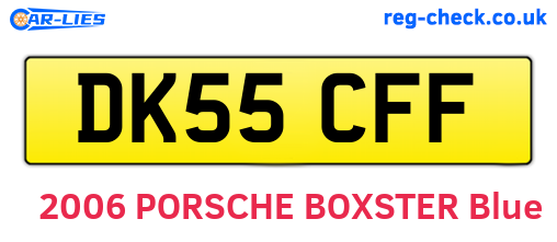 DK55CFF are the vehicle registration plates.