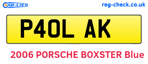 P40LAK are the vehicle registration plates.