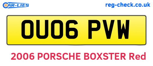 OU06PVW are the vehicle registration plates.