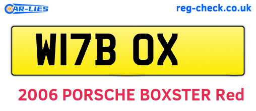 W17BOX are the vehicle registration plates.