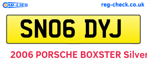 SN06DYJ are the vehicle registration plates.