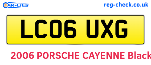 LC06UXG are the vehicle registration plates.