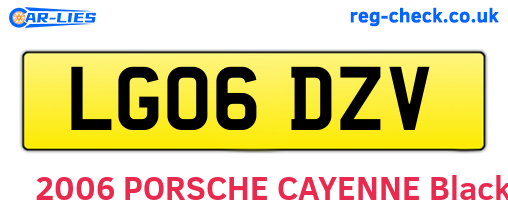 LG06DZV are the vehicle registration plates.