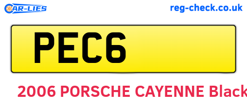 PEC6 are the vehicle registration plates.