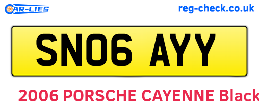SN06AYY are the vehicle registration plates.