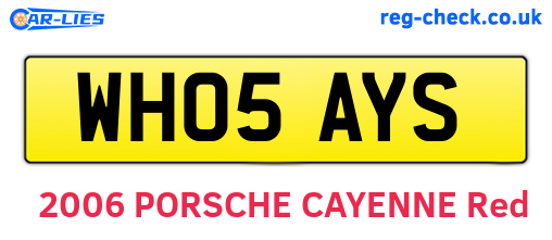 WH05AYS are the vehicle registration plates.