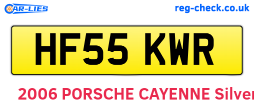 HF55KWR are the vehicle registration plates.