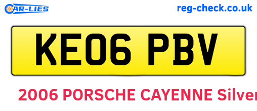 KE06PBV are the vehicle registration plates.