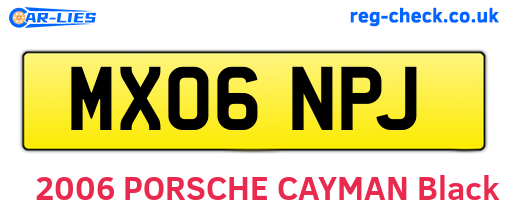 MX06NPJ are the vehicle registration plates.