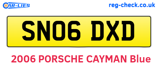 SN06DXD are the vehicle registration plates.