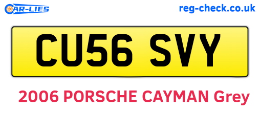 CU56SVY are the vehicle registration plates.