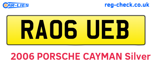 RA06UEB are the vehicle registration plates.