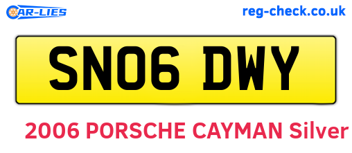 SN06DWY are the vehicle registration plates.