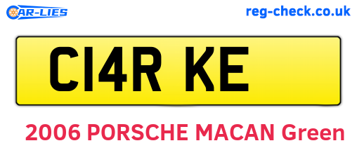 C14RKE are the vehicle registration plates.