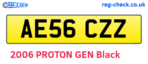AE56CZZ are the vehicle registration plates.