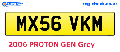 MX56VKM are the vehicle registration plates.