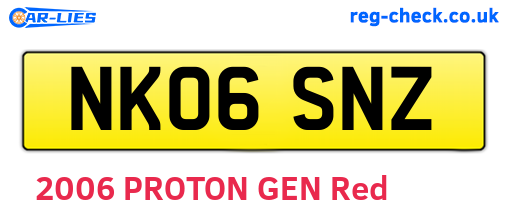NK06SNZ are the vehicle registration plates.
